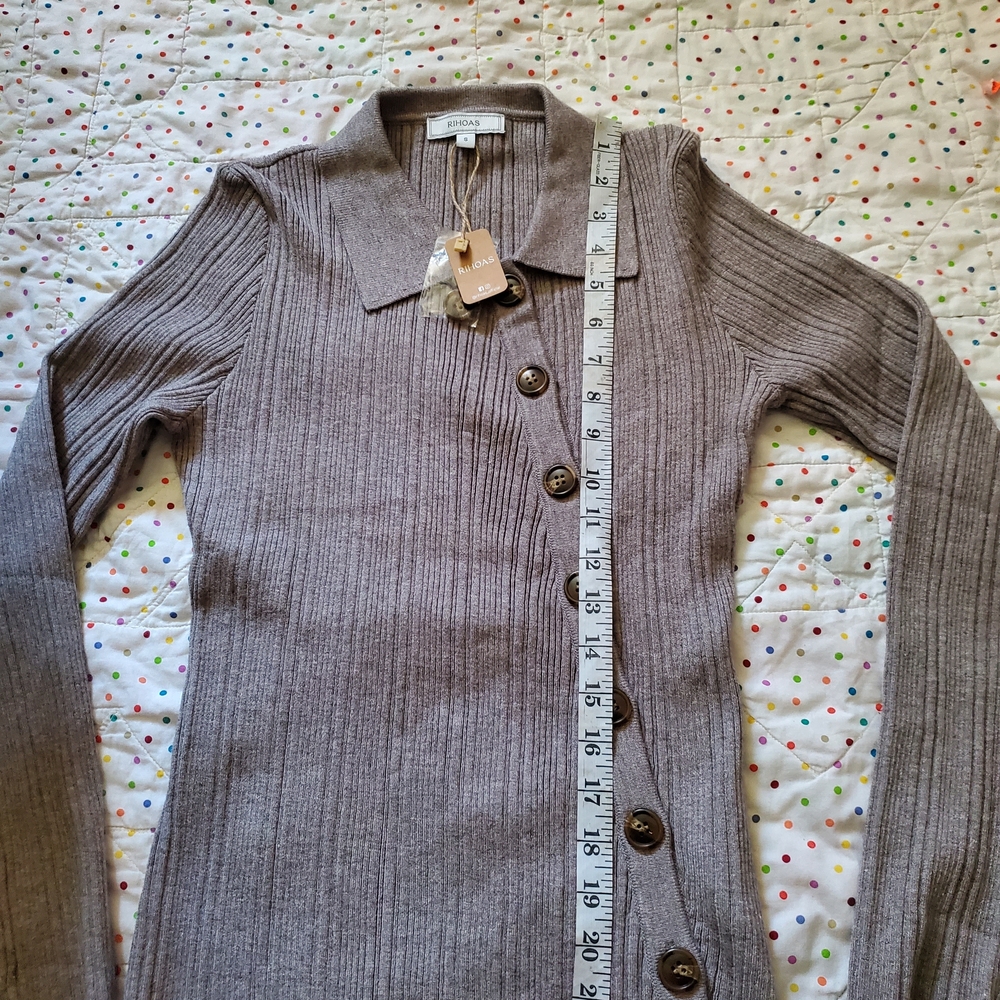 Rihoas Ribbed Cardigan Size Small. - Picture 8 of 9